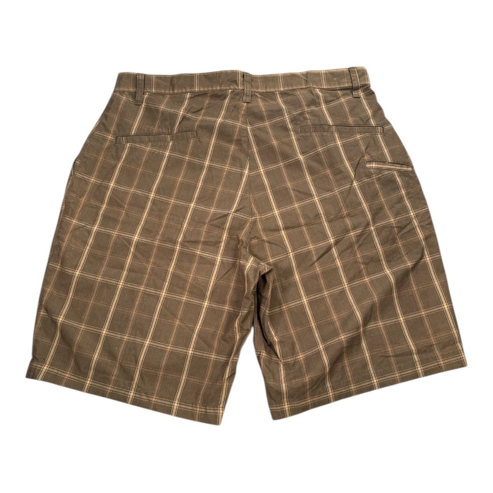 Subculture Men's Plaid Shorts Size 36 Brown Tan Classic Fit - Picture 2 of 7